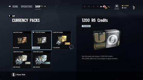 r6 credits prices aud.